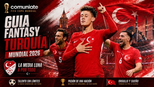 Guía Fantasy de la plantilla, alineación tipo y recomendables de Turquía para el Mundial 2026.