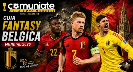 Guía Fantasy de la plantilla, alineación tipo y recomendables de Bélgica para el Mundial 2026.