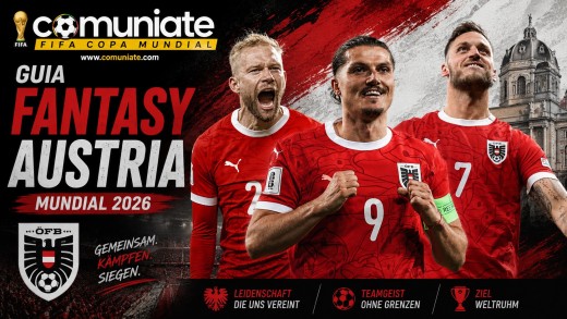 Guía Fantasy de la plantilla, alineación tipo y recomendables de Austria para el Mundial 2026.