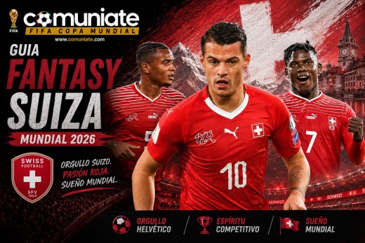 Guía Fantasy de la plantilla, alineación tipo y recomendables de Suiza para el Mundial 2026.