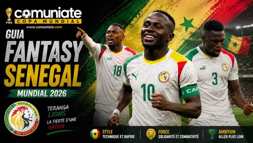 Guía Fantasy de la plantilla, alineación tipo y recomendables de Senegal para el Mundial 2026.