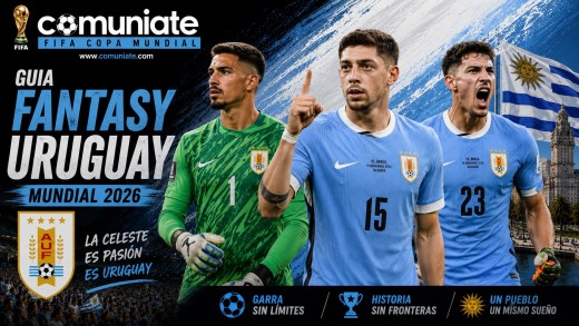 Guía Fantasy de la plantilla, alineación tipo y recomendables de Uruguay para el Mundial 2026.